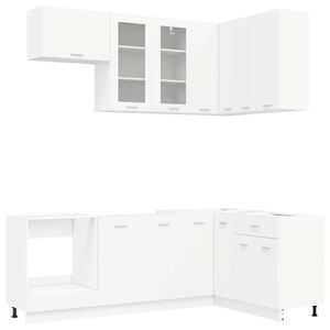 vidaXL Kitchen Unit LYON 8 pcs White Engineered Wood