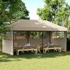 vidaXL Party Tent Taupe with Black Frame Oxford Fabric