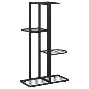 vidaXL Plant Stand | Black | Metal | Medium | Plant Stand | Rectangular
