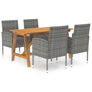 vidaXL 5 Piece Garden Dining Set Grey
