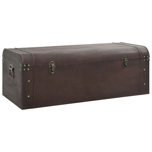 vidaXL Treasure Chest with Latches Dark Brown 110x50x39.5 cm Plywood
