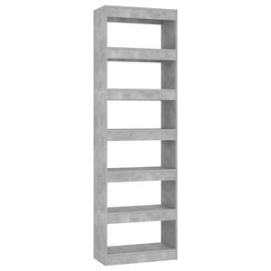 vidaXL Book Cabinet/Room Divider Concrete Grey 60x30x198 cm
