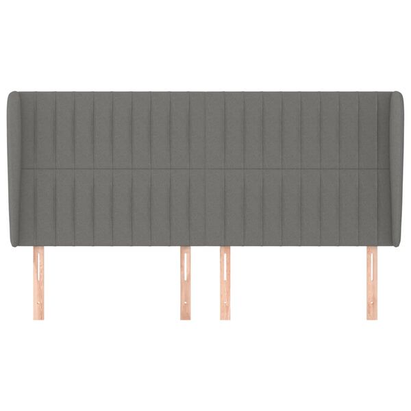 vidaXL Headboard with Ears Dark Grey 163x23x118/128 cm Fabric