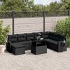 vidaXL 8 Piece Garden Sofa Set with Cushions Black Poly Rattan