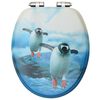 vidaXL WC Toilet Seat with Soft Close Lid MDF Penguin Design