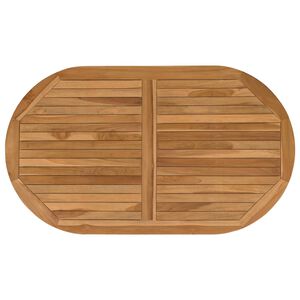 vidaXL Table Top Oval Solid Teak Wood Natural