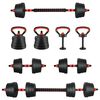 vidaXL 4-in-1 Dumbbell Barbell Kettlebell Set 20 kg Black and Red