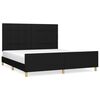 vidaXL Bed Frame without Mattress Black 152x203 cm Queen Fabric
