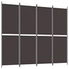 vidaXL 4-Panel Room Divider Brown 200x220 cm Fabric