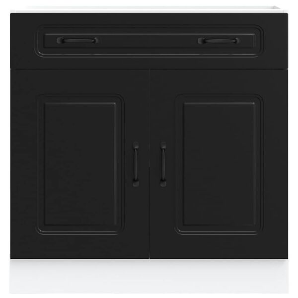 vidaXL Kitchen Base Cabinet Kalmar Black Engineered Wood