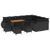 vidaXL Garden Sofa Set 13 pcs 12-Seater Black Poly Rattan