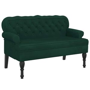 vidaXL Bench with Backrest Dark Green 119.5x64.5x75 cm Velvet