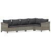 vidaXL 5 Piece Garden Lounge Set with Cushions Grey Poly Rattan