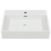 vidaXL Basin with Faucet Hole Ceramic White 60.5x42.5x14.5 cm
