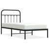 vidaXL Metal Bed Frame without Mattress with Headboard Black 90x190cm