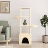 vidaXL Cat Tree with Sisal Scratching Posts Cream 147 cm