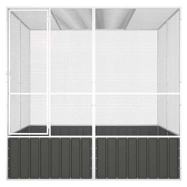 vidaXL Bird Cage Anthracite 213.5x217.5x211.5 cm Galvanised Steel