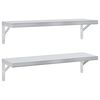 vidaXL Wall Shelves 2 pcs 75x23,5 cm Silver Stainless Steel