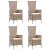 vidaXL 5 Piece Garden Dining Set with Cushions Poly Rattan Beige