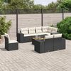 vidaXL 9 Piece Garden Sofa Set with Cushions Black Poly Rattan