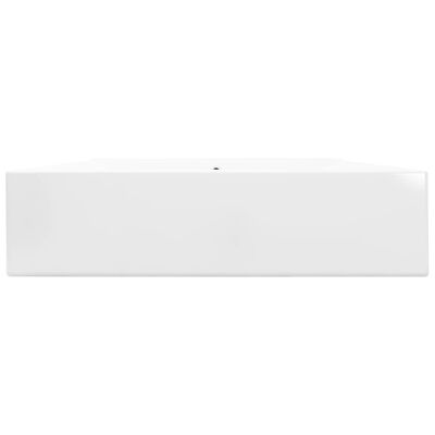 Rectangular Ceramic Basin Sink White with Faucet Hole 60x46 cm