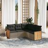 vidaXL 5 Piece Garden Sofa Set with Cushions Grey Poly Rattan