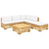 vidaXL 6 Piece Garden Lounge Set with Cushions Solid Teak Wood