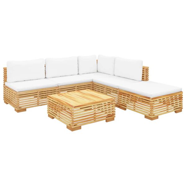 vidaXL 6 Piece Garden Lounge Set with Cushions Solid Teak Wood