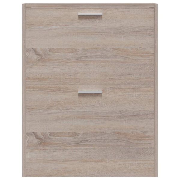 vidaXL Oak Look Wooden Shoe Cabinet with 2 Compartments