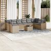 vidaXL 11 Piece Garden Sofa Set with Cushions Beige Poly Rattan