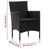 vidaXL 5 Piece Garden Lounge Set With Cushions Poly Rattan Black