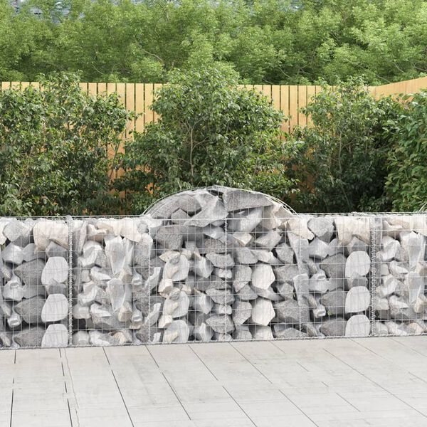 vidaXL Arched Gabion Baskets 14 pcs 200x50x80/100 cm Galvanised Iron