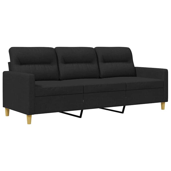 vidaXL 3-Seater Sofa Black 180 cm Fabric