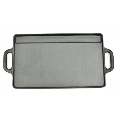 vidaXL Grill Platter 2 pcs Cast Iron Reversible 38x23 cm