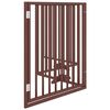 vidaXL Dog Gate with Door Foldable 4 Panels Brown 320 cm Poplar Wood