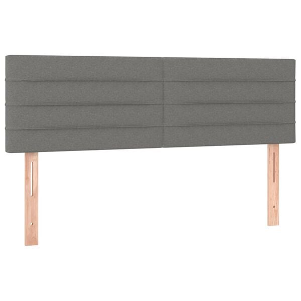 vidaXL Headboards Dark Grey 144x5x78/88 cm Fabric