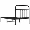 vidaXL Metal Bed Frame without Mattress with Headboard Black 90x190cm