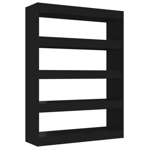 vidaXL Book Cabinet | Black | Engineered wood | 100 x 30 x 135 cm | Book Cabinet
