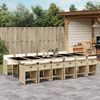 vidaXL 13 Piece Garden Dining Set with Cushions Beige Poly Rattan