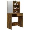 vidaXL Dressing Table with Mirror Smoked Oak 74.5x40x141 cm