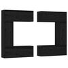 vidaXL 6 Piece TV Cabinet Set Black Solid Wood Pine