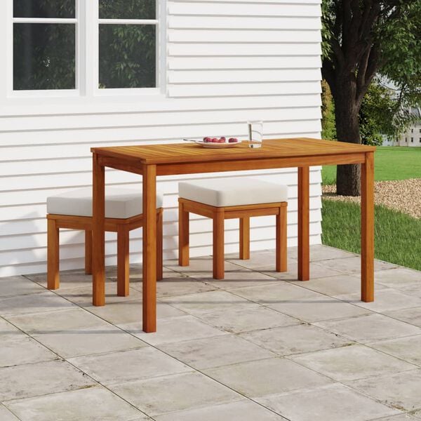 vidaXL 3 Piece Garden Dining Set with Cushions Solid Wood Acacia