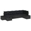 vidaXL Garden Sofa Set 7 pcs Black Poly Rattan