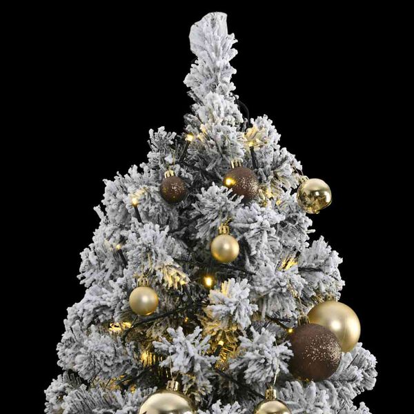 vidaXL Artificial Hinged Christmas Tree 300 LEDs & Ball Set 180 cm