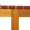 vidaXL Sun Lounger with Table Red Solid Wood Acacia and Fabric