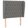 vidaXL Headboard with Ears Dark Grey 103x23x118/128 cm Fabric