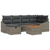 vidaXL Garden Sofa Set with Cushion 7 pcs Grey Poly rattan