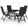 vidaXL 5 Piece Bistro Set Black and Anthracite