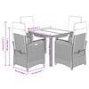 vidaXL 5 Piece Garden Dining Set with Cushions Grey Poly Rattan