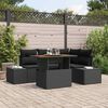 vidaXL Garden Sofa Set with Storage 5 pcs Black Poly rattan
